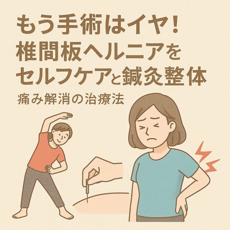 もう手術はイヤ！椎間板ヘルニアをセルフケアと鍼灸整体で改善｜痛み解消の治療法