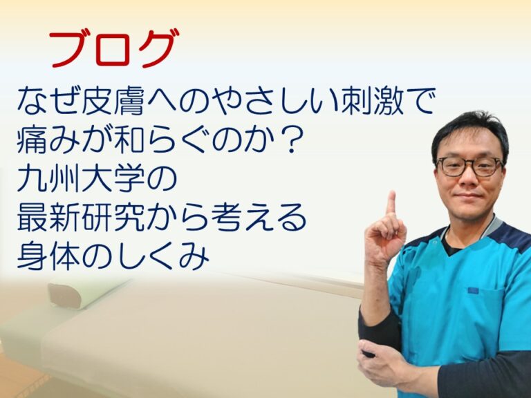 なぜ皮膚へのやさしい刺激で痛みが和らぐのか？　九州大学の最新研究から考える身体のしくみ